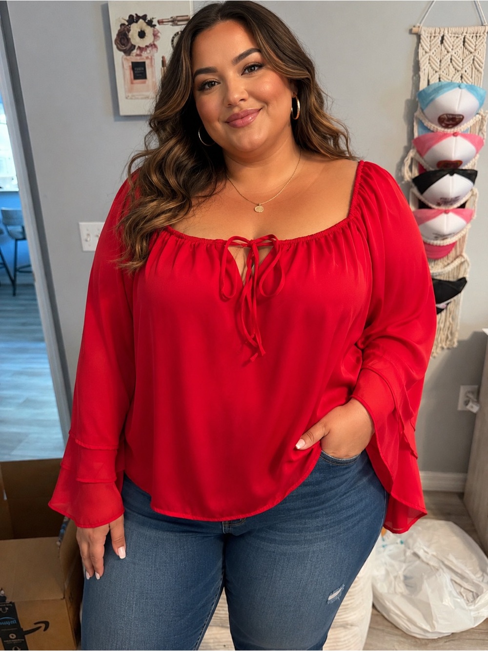 Arula red blouse size 2X